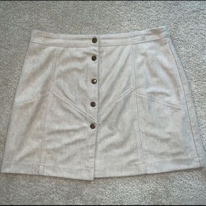 Nude She + Sky Button Up Skirt